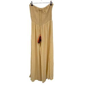 Beaches & Boho Summer Strapless Jumpsuit Tube‎ Top Wide Leg Cover-up M Tassel